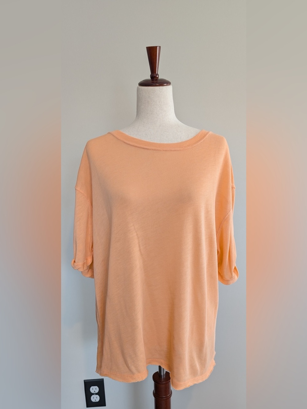 Free People We The Free Women’s Oversized Tee Light Orange Peach Size Large